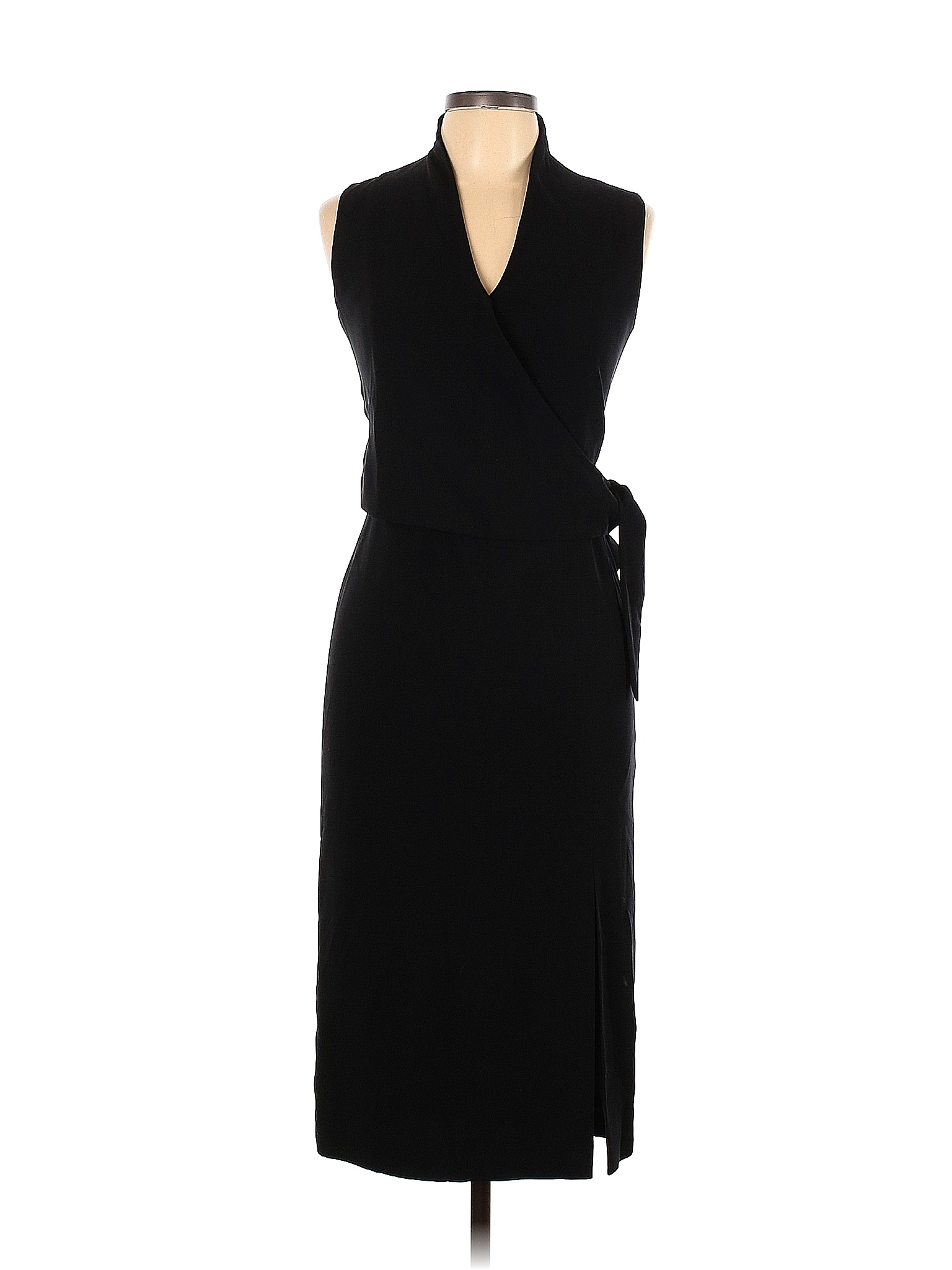 Jones New York 100% Polyester Solid Black Casual Dress Size 10 (Petite ...
