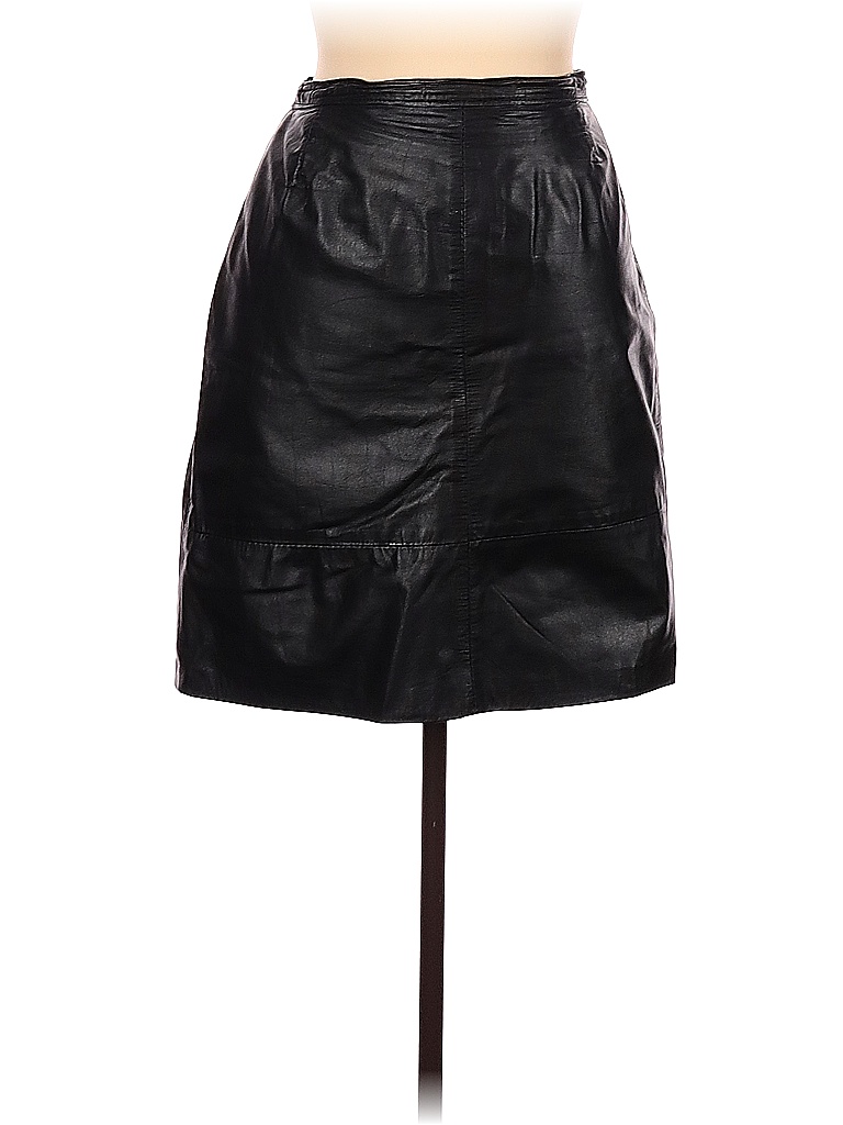 Comint 100% Acetate Black Leather Skirt Size 13 - photo 1