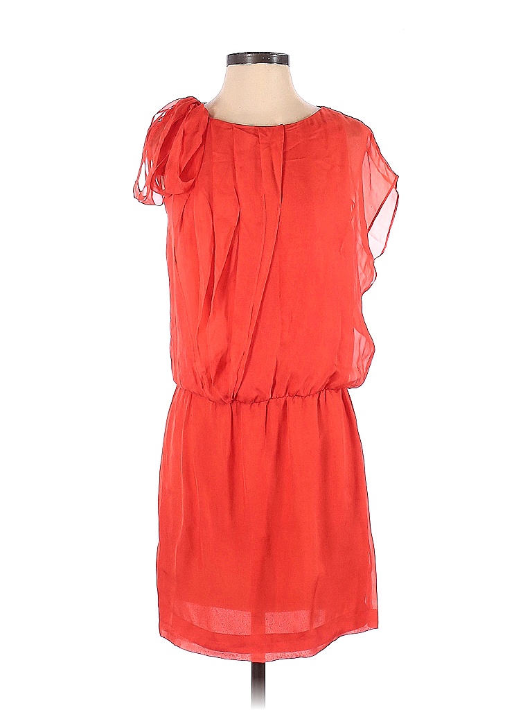 Robert Rodriguez 100% Silk Solid Colored Orange Casual Dress Size 2 - photo 1