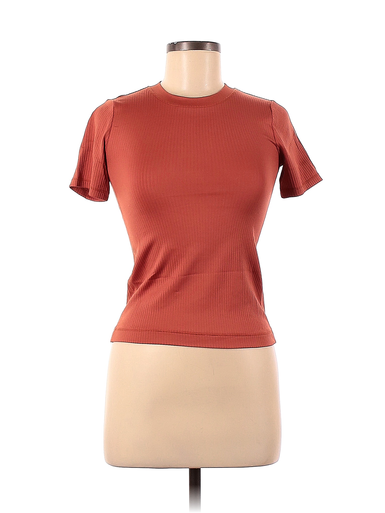 Calia by Carrie Underwood Solid Brown Short Sleeve Top Size XS 68