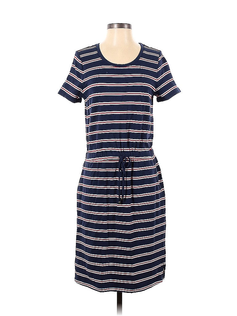 Charter Club Women's Cotton Tie Waist Fit & Flare Dress Blue Size -4