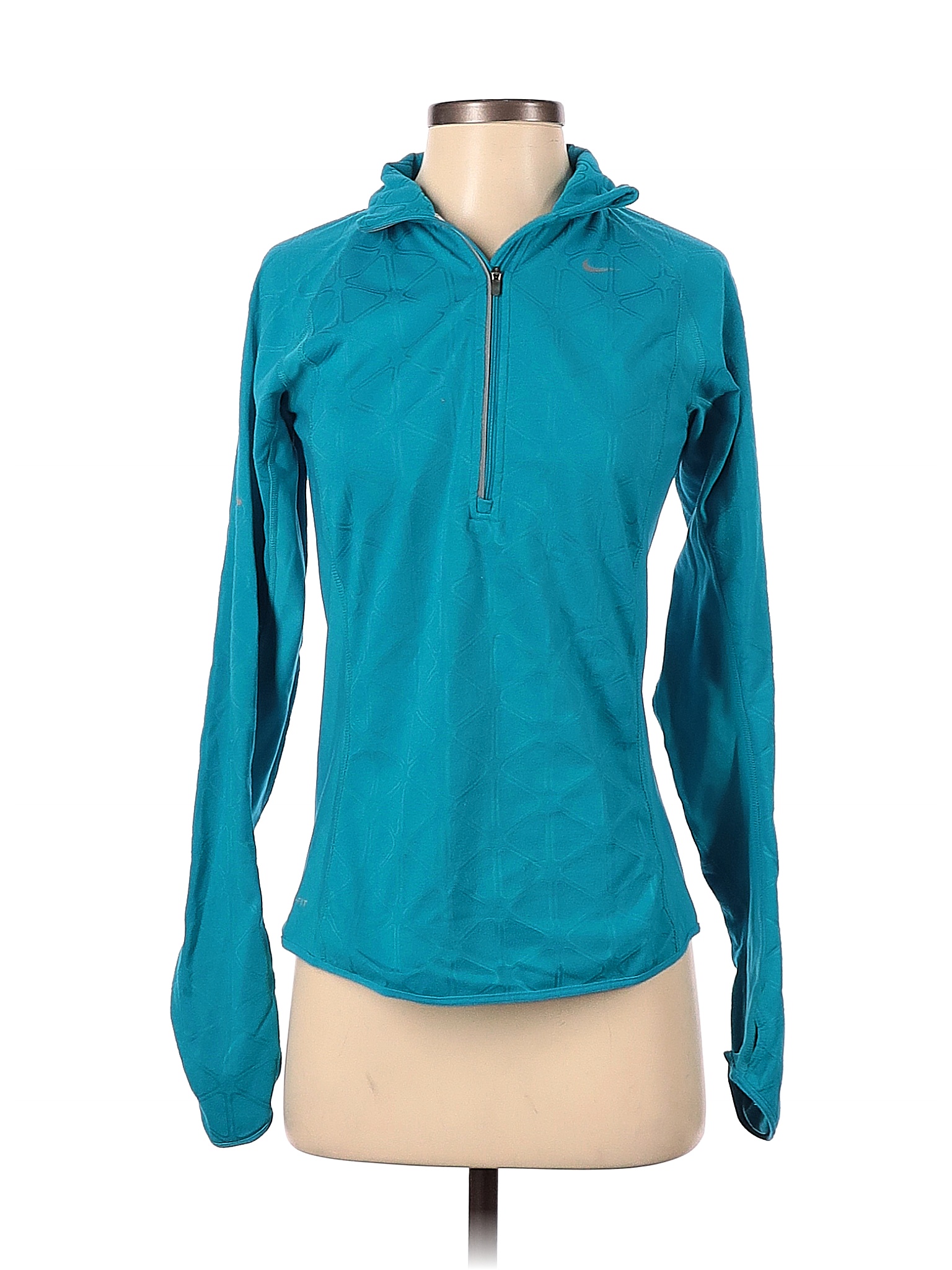 Nike 100 Polyester Solid Colored Blue Track Jacket Size S 69 off