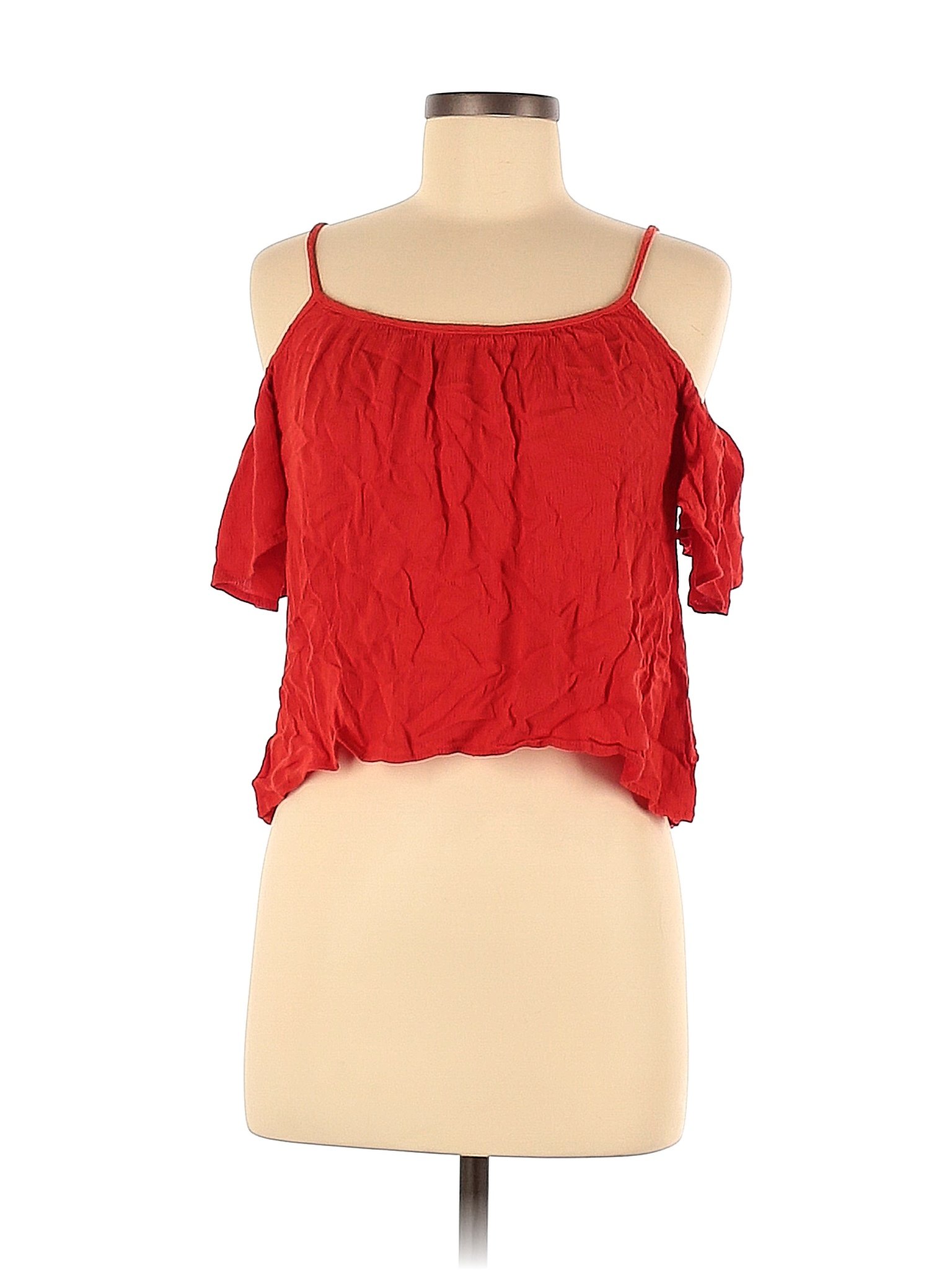 One Clothing 100 Rayon Red Short Sleeve Blouse Size M 69 Off Thredup