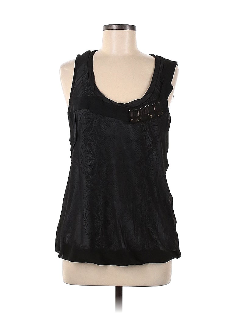 Cabin Creek 100% Polyester Solid Black Sleeveless Blouse Size M - 54% ...