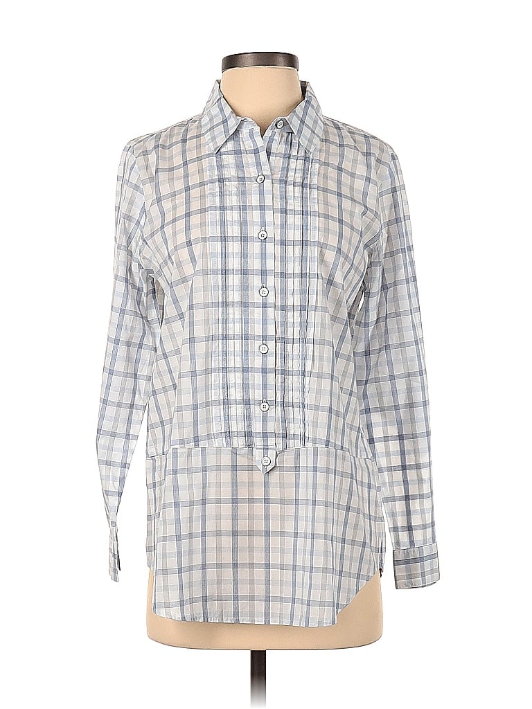 Pre-owned Jjill 3/4 Sleeve Button Down Shirt In Gray