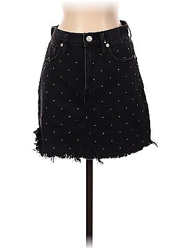 Madewell Rigid Denim A-Line Mini Skirt: Metallic Dots Edition (view 1)