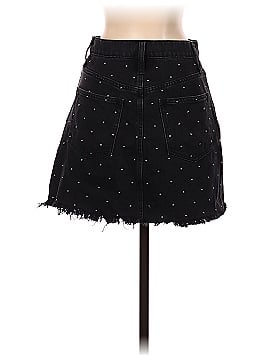 Madewell Rigid Denim A-Line Mini Skirt: Metallic Dots Edition (view 2)
