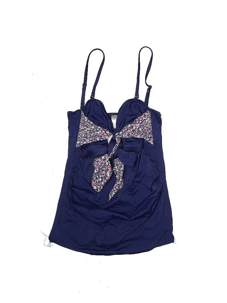 Pre-owned Asos Design Swimsuit Top Blue Paisley Pattern Swimwear