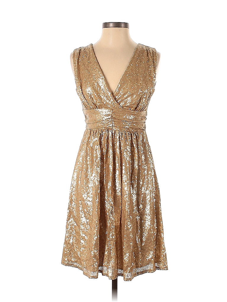 Eva Mendes By New York And Company 100 Polyester Solid Metallic Gold