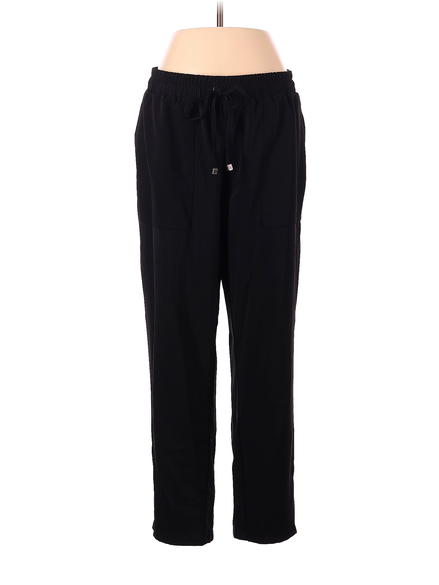 Assorted Brands 100 Polyester Solid Black Casual Pants Size M 82