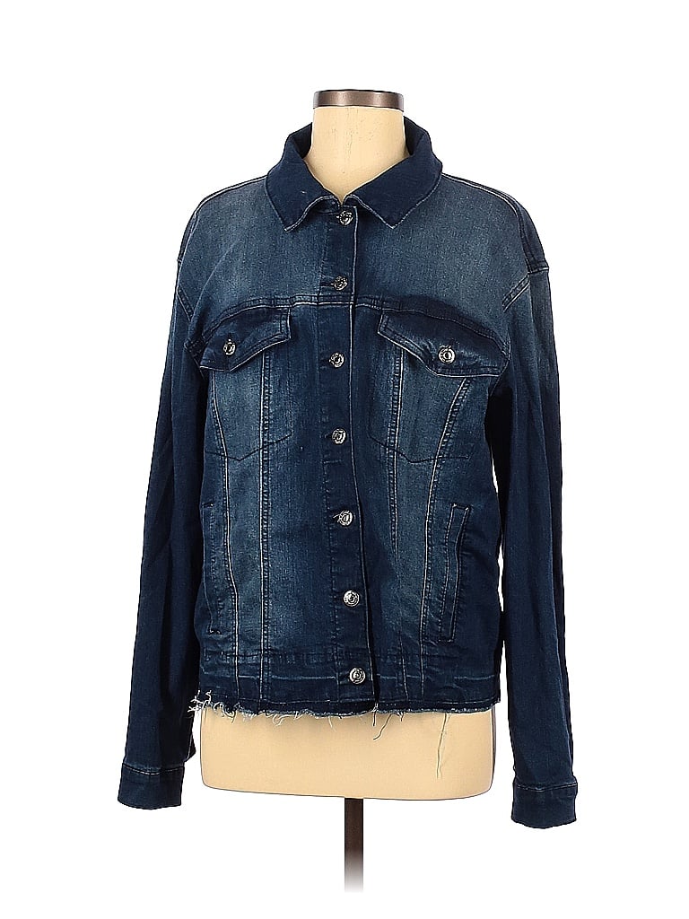 Kensie 100% Cotton Solid Blue Denim Jacket Size M - 82% off | thredUP