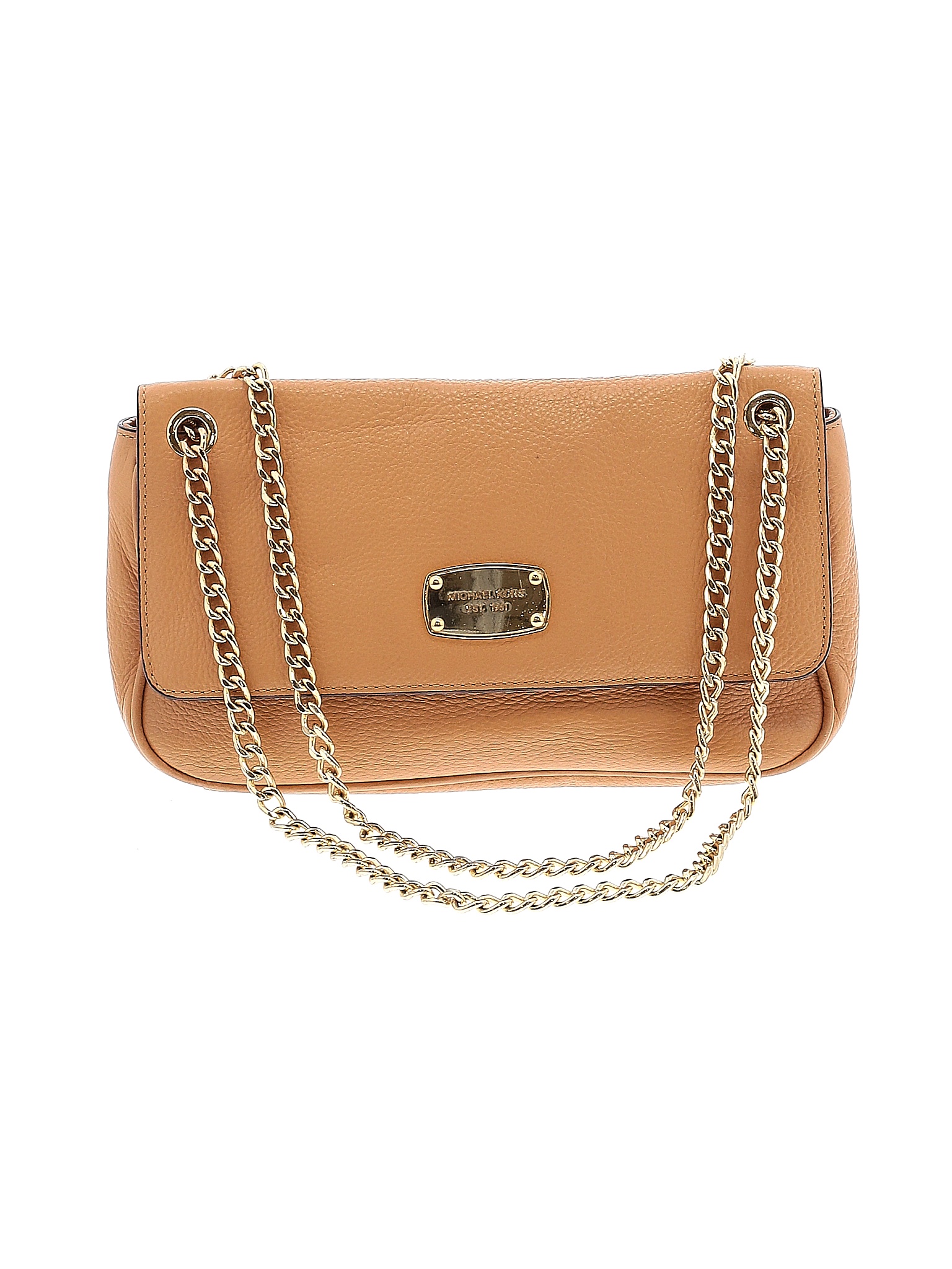MICHAEL Michael Kors 100 Leather Solid Colored Tan Leather Shoulder