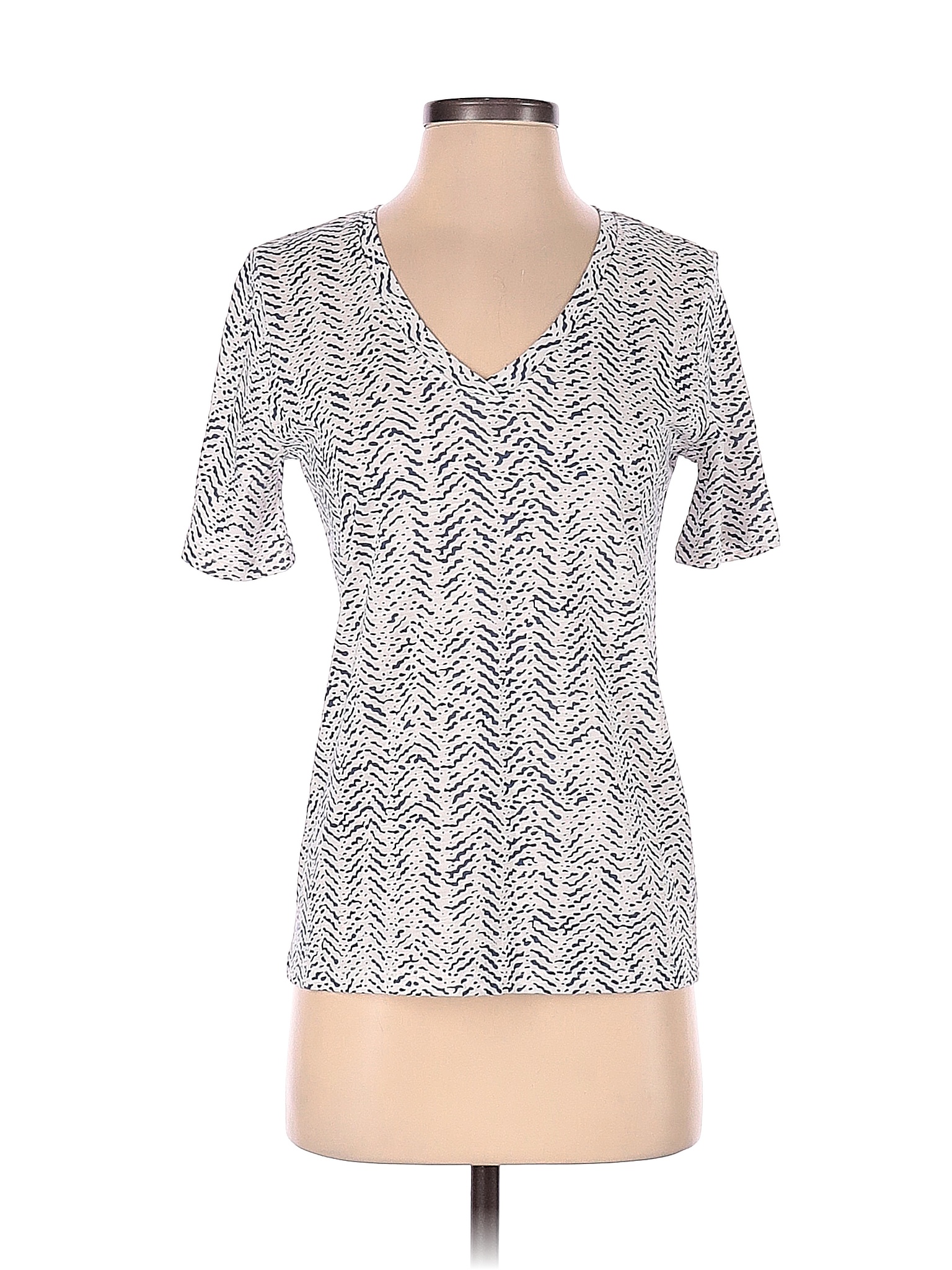 Banana Republic Factory Store Chevronherringbone Chevron Multi Color Ivory Short Sleeve TShirt