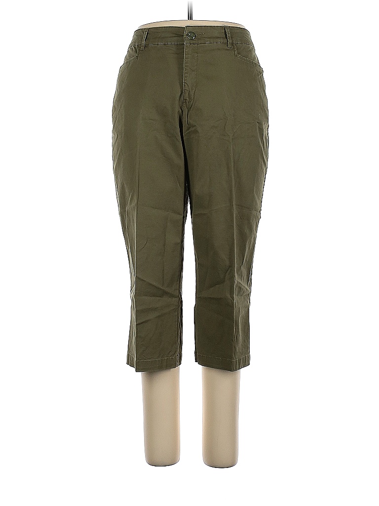 Croft And Barrow Solid Colored Green Khakis Size 16 65 Off Thredup