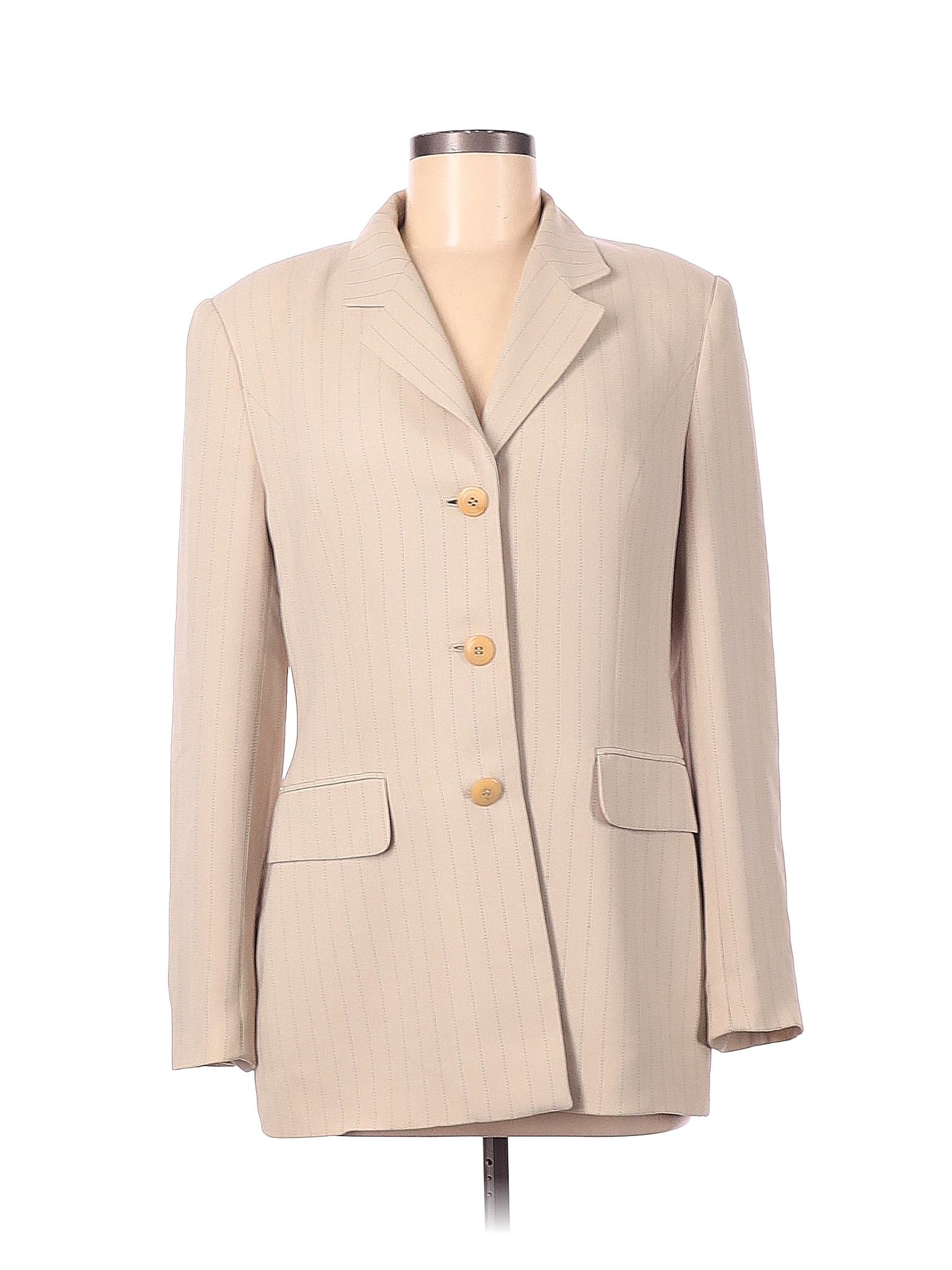 Casual Corner Stripes Colored Tan Blazer Size 6 72 off thredUP