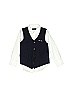 Andy & Evan Color Block Solid Black White Long Sleeve Button-Down Shirt Size 6 - photo 1