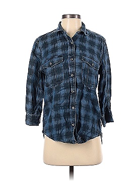 &Denim by H&M 3/4 Sleeve Button-Down Shirt (view 1)