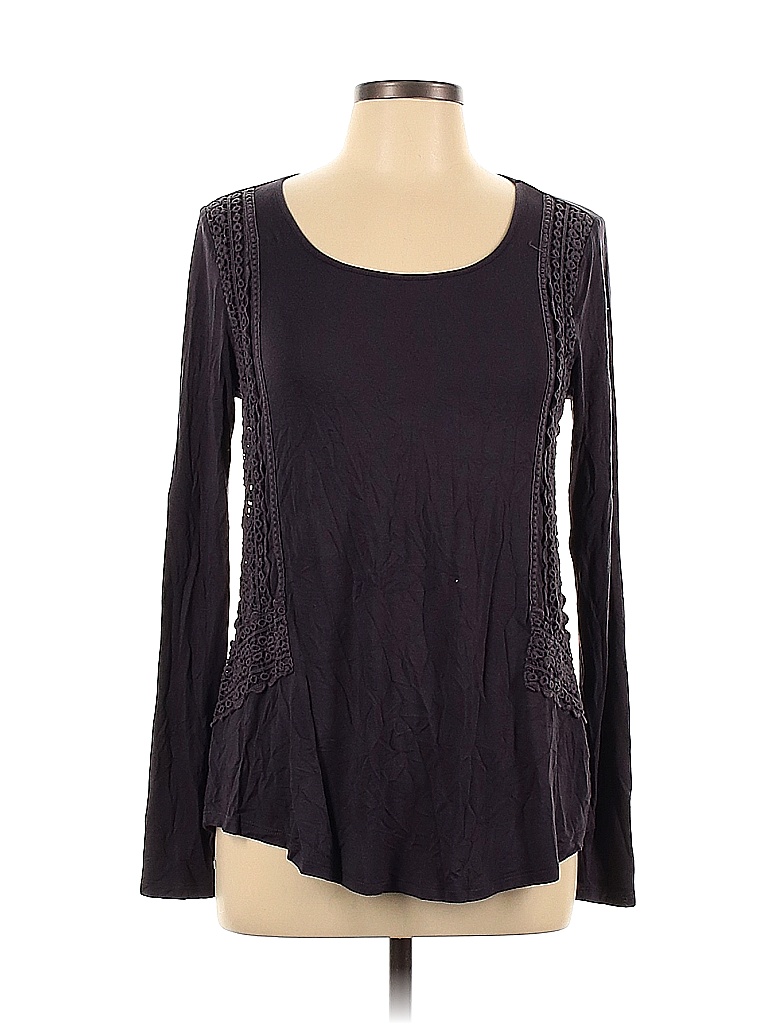 Cable And Gauge Solid Black Long Sleeve Top Size L 51 Off Thredup