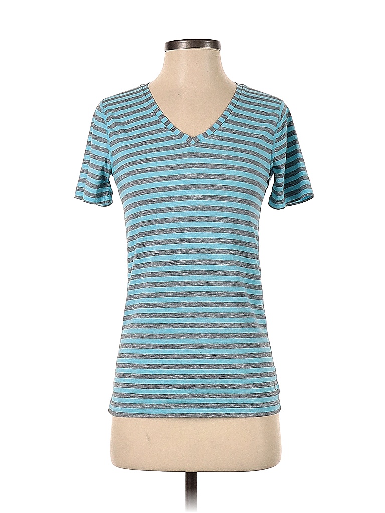 Gap Fit Stripes Teal Blue Short Sleeve T-Shirt Size XS - photo 1