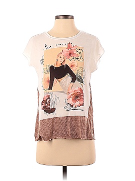 Zara W&B Collection Short Sleeve Blouse (view 1)