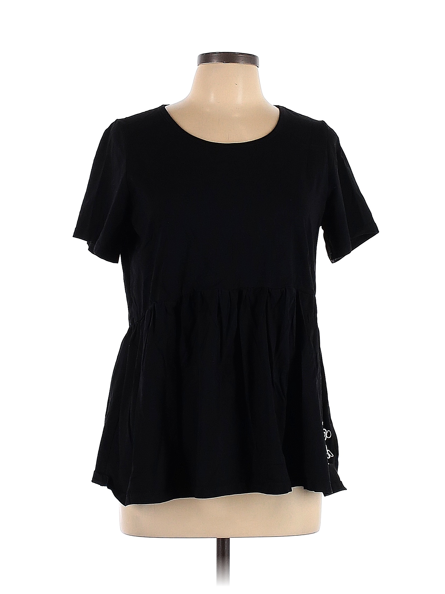 Marleylilly Solid Black Short Sleeve Top Size L 23 Off Thredup