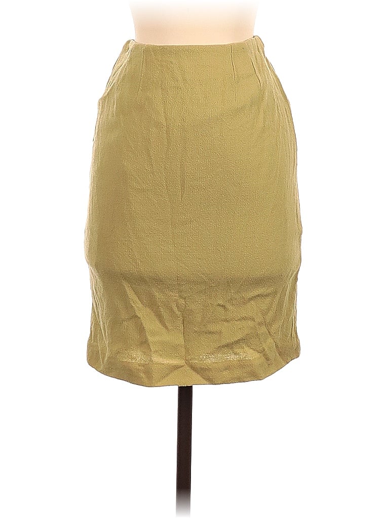 Pre-owned Linda Allard Ellen Tracy Wool Skirt In Brown