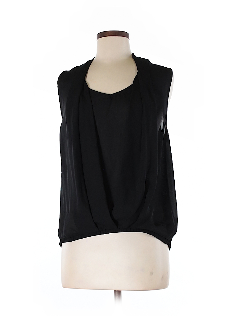 Deletta 100 Polyester Solid Black Sleeveless Blouse Size M 66 Off