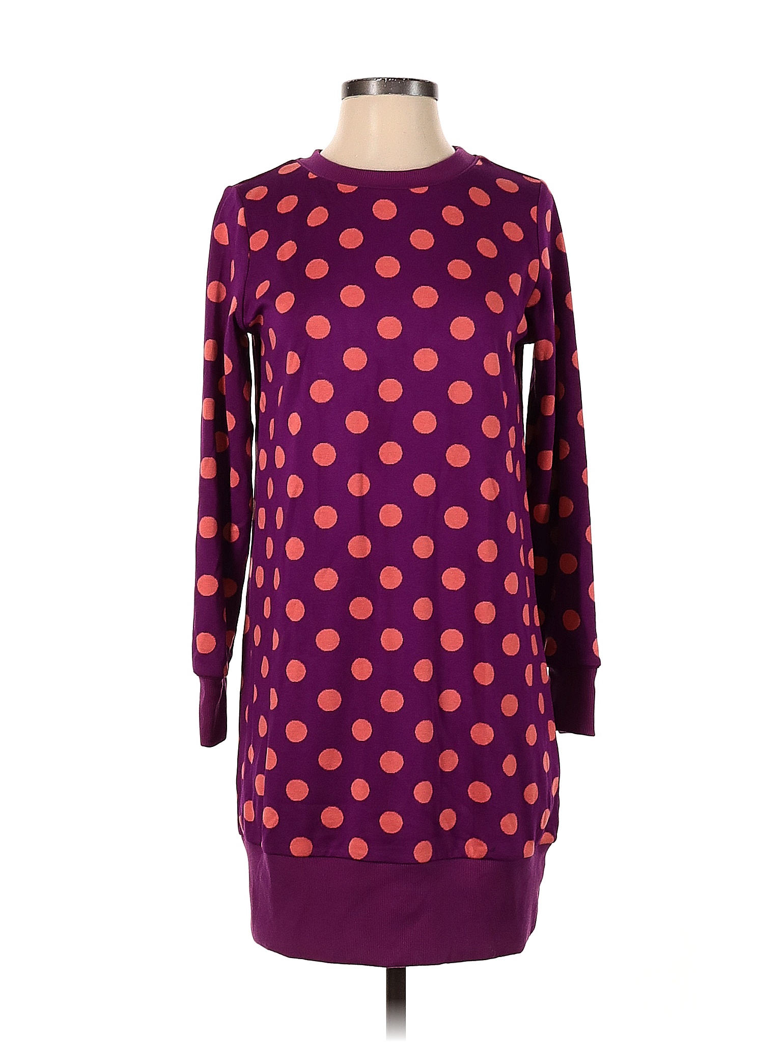 VICTOR GLEMAUD for Target Color Block Polka Dots Purple Casual Dress ...