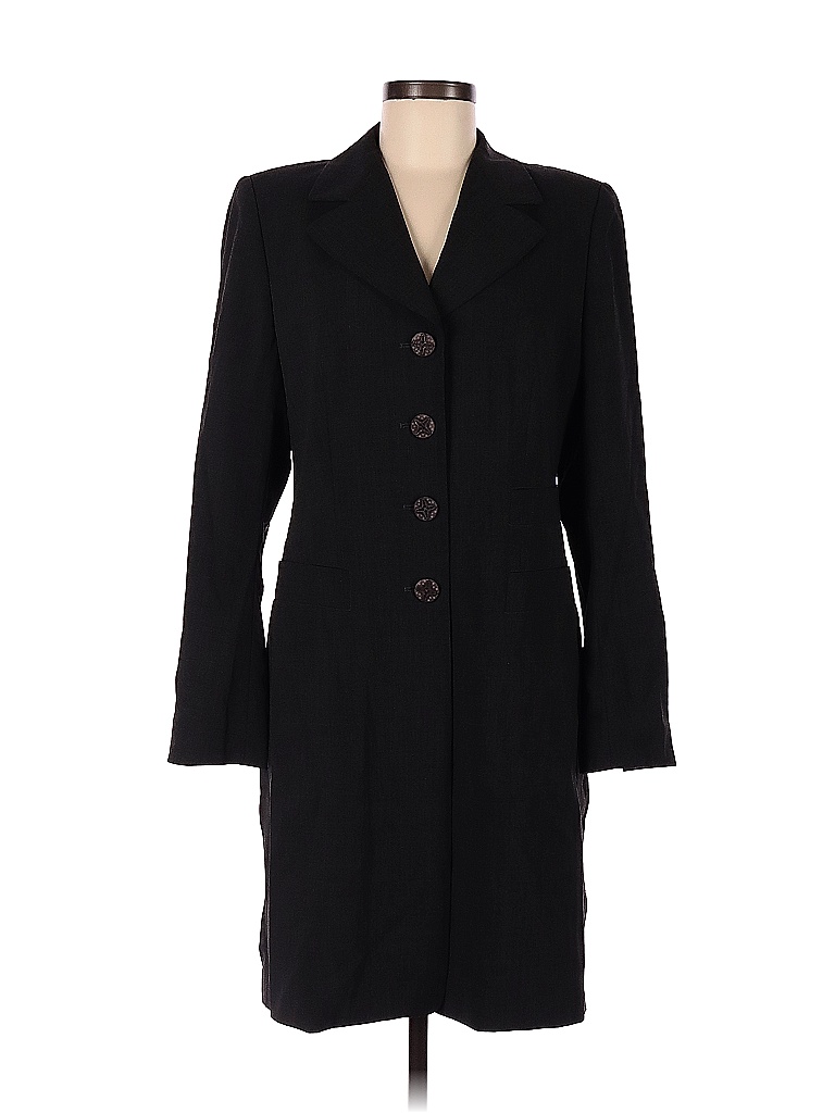 Escada Solid Black Gray Wool Coat Size 38 (EU) - 89% off | ThredUp