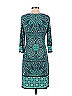 Signature Paisley Baroque Print Aztec Or Tribal Print Teal Blue Casual Dress Size 4 - photo 2