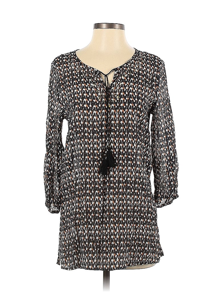 Pre-owned Signature Collection 3/4 Sleeve Blouse In Black