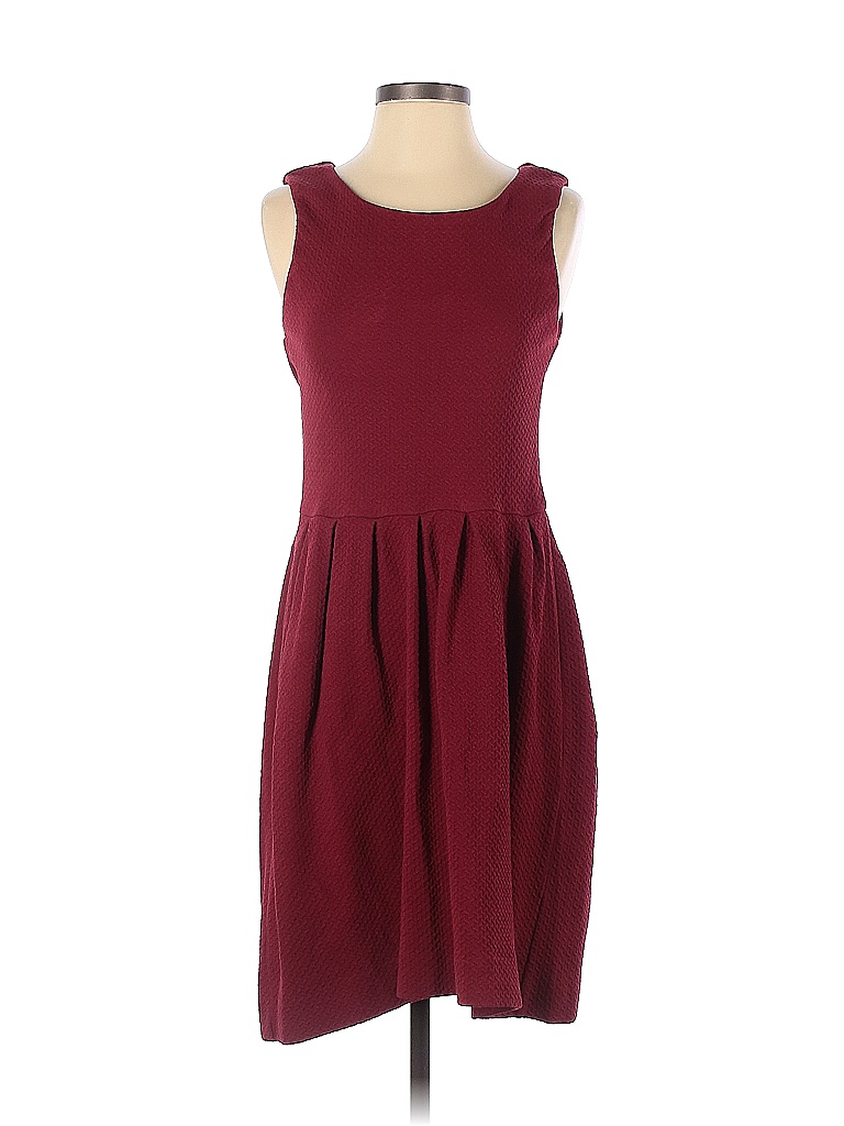 Ganni Solid Colored Red Casual Dress Size XS - photo 1