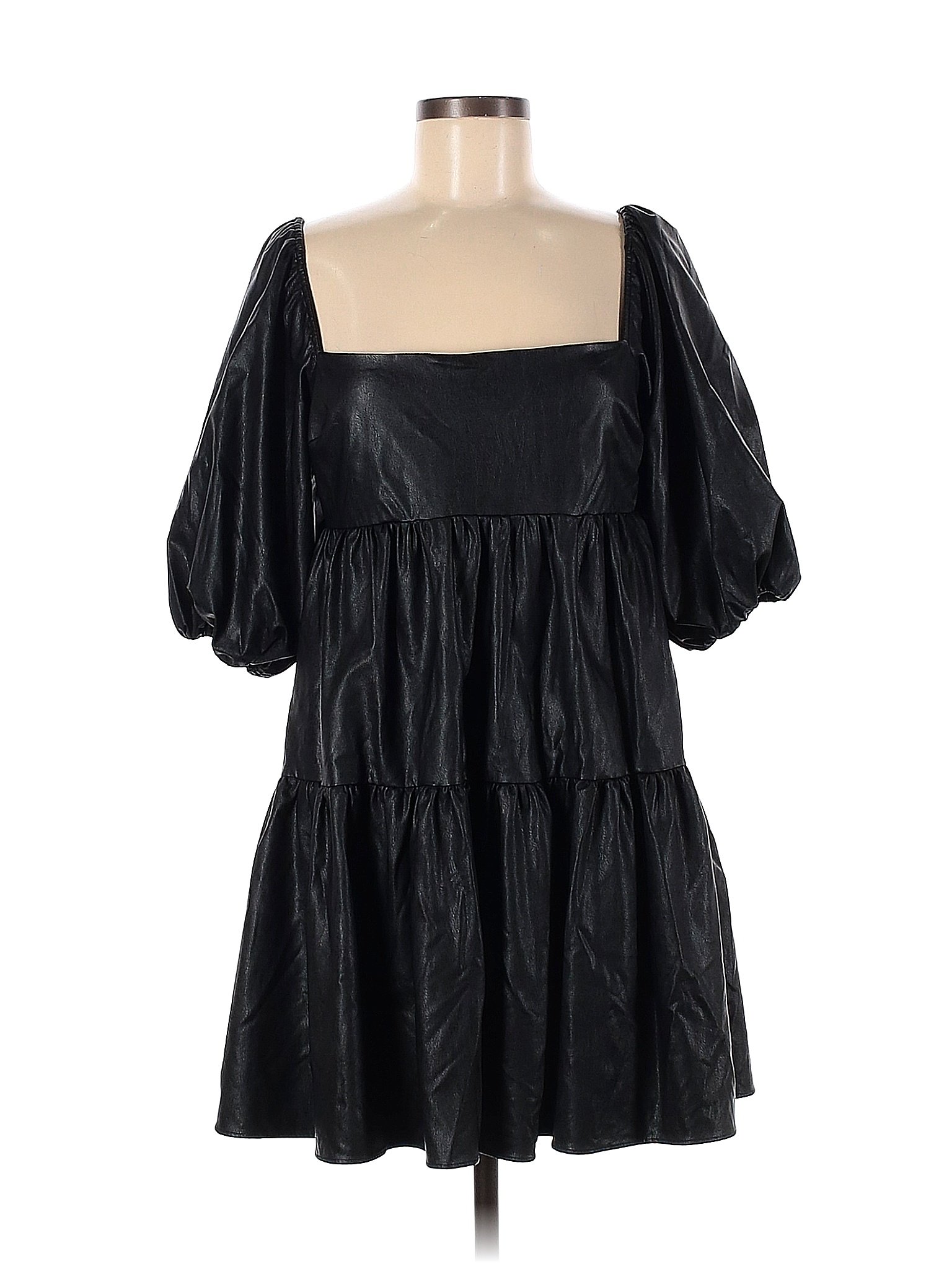 Amanda Uprichard Solid Black Faux Leather Maisie Dress Size M - 79% off ...