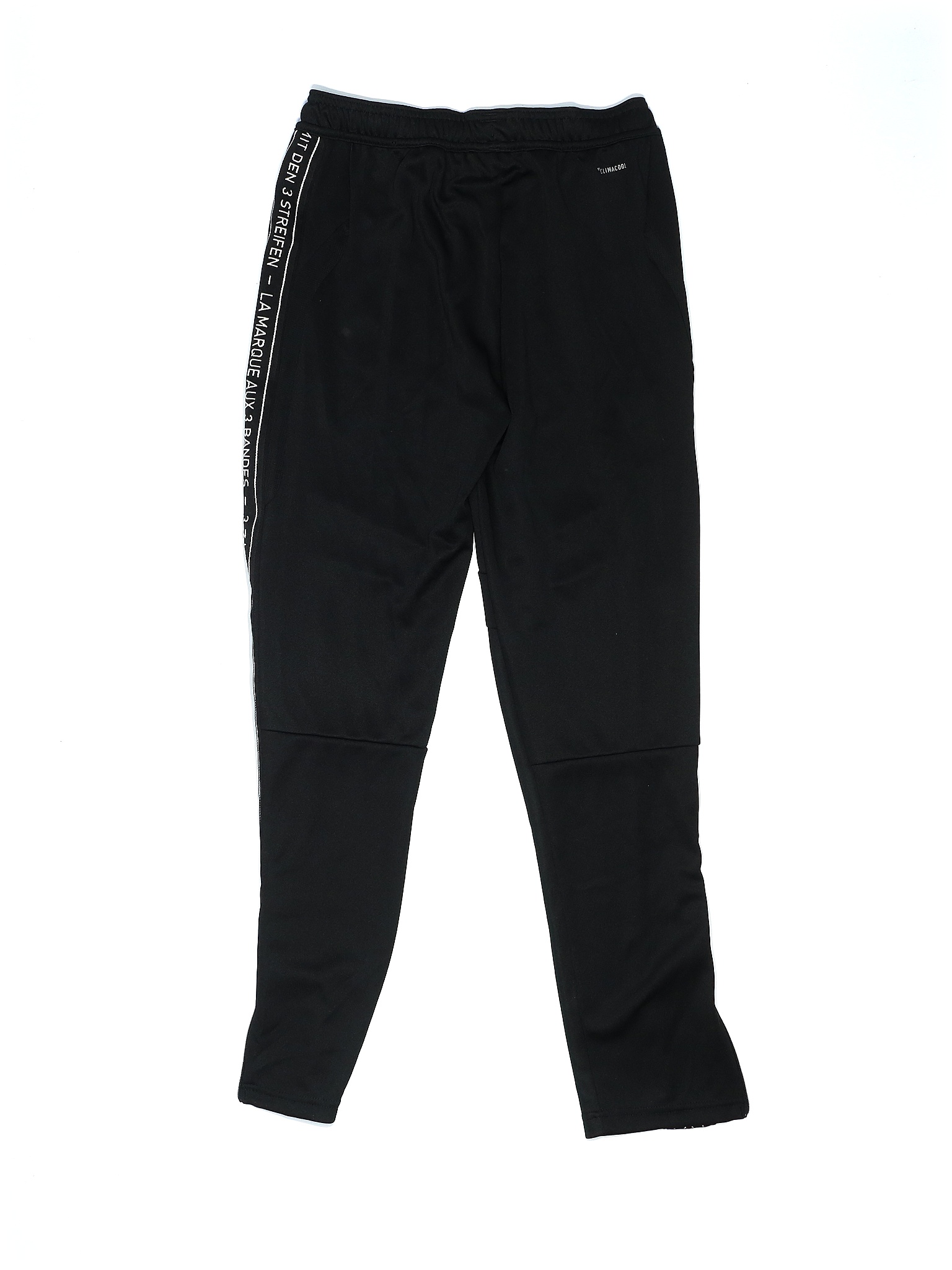 Adidas 100% Polyester Solid Black Track Pants Size M (Kids) - 65% off