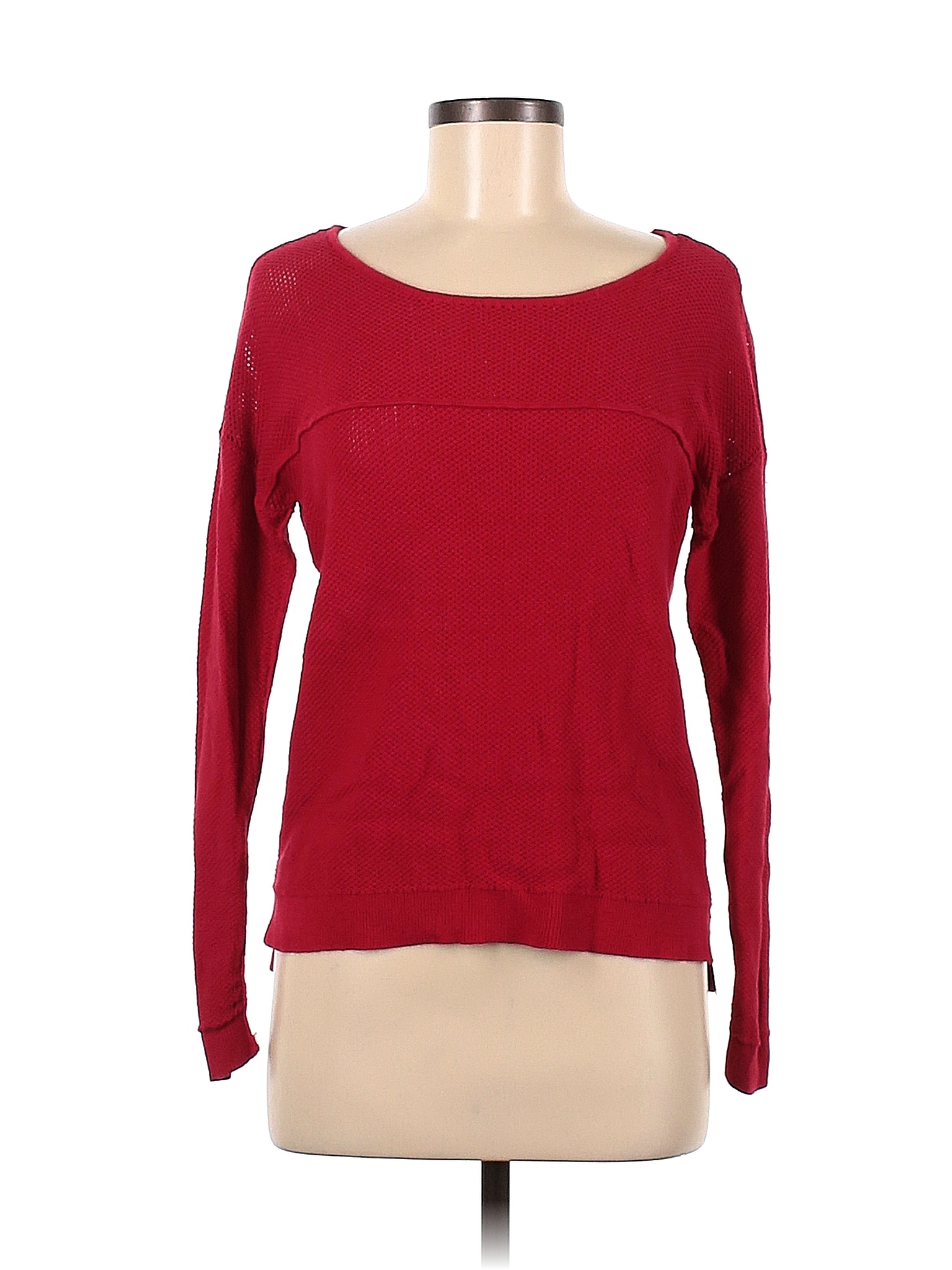a.n.a. A New Approach Color Block Solid Red Pullover Sweater Size M