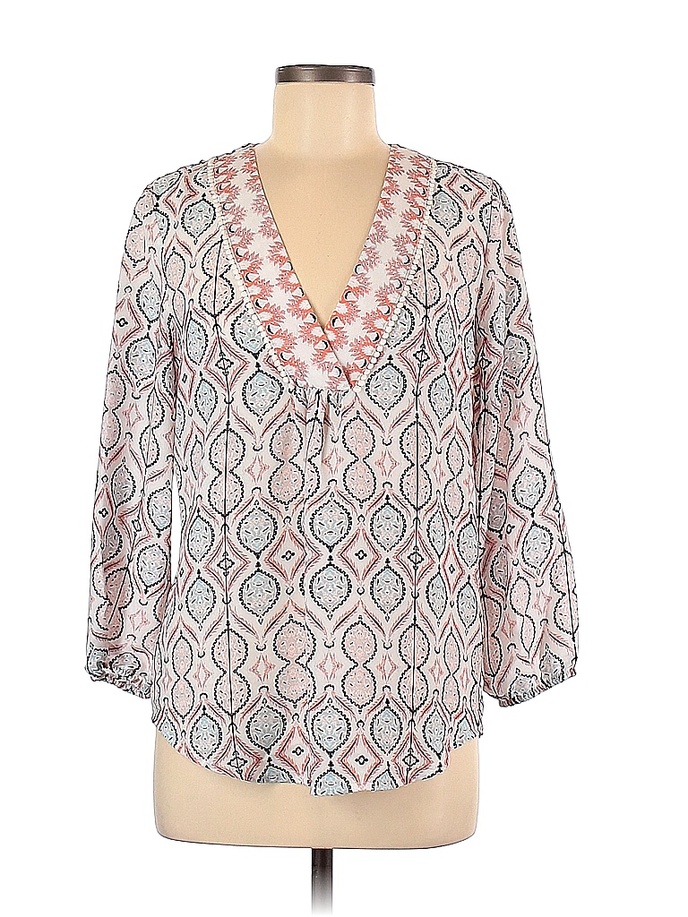 Blouse Femme Ivanka Trump – Taille L, Violet Prune à Imprimé Paisley, Manches 3/4