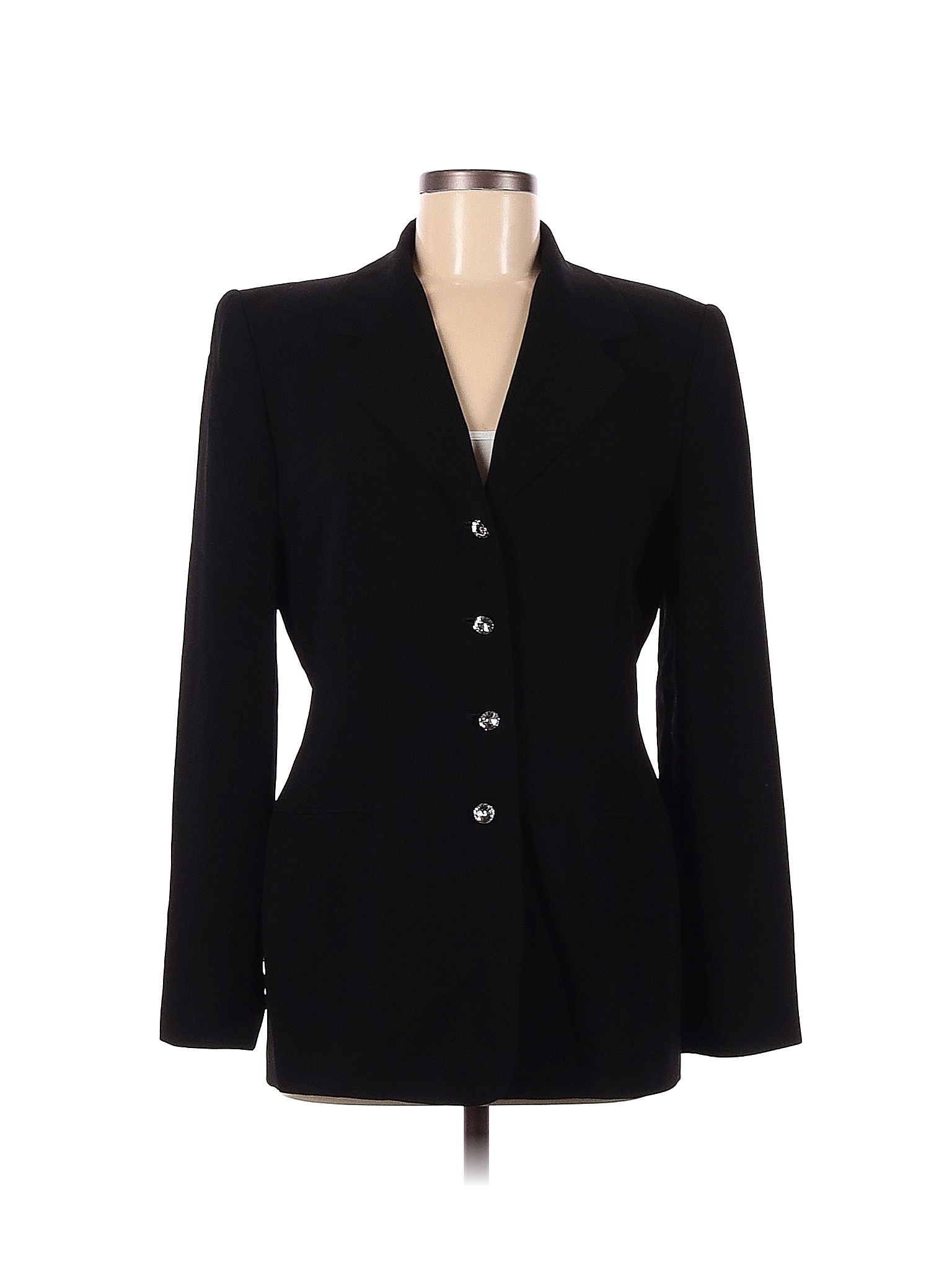 Veste Costume Femme Ellen Tracy 100% Laine - Taille 12 - Noire - Occasion Très Bon état