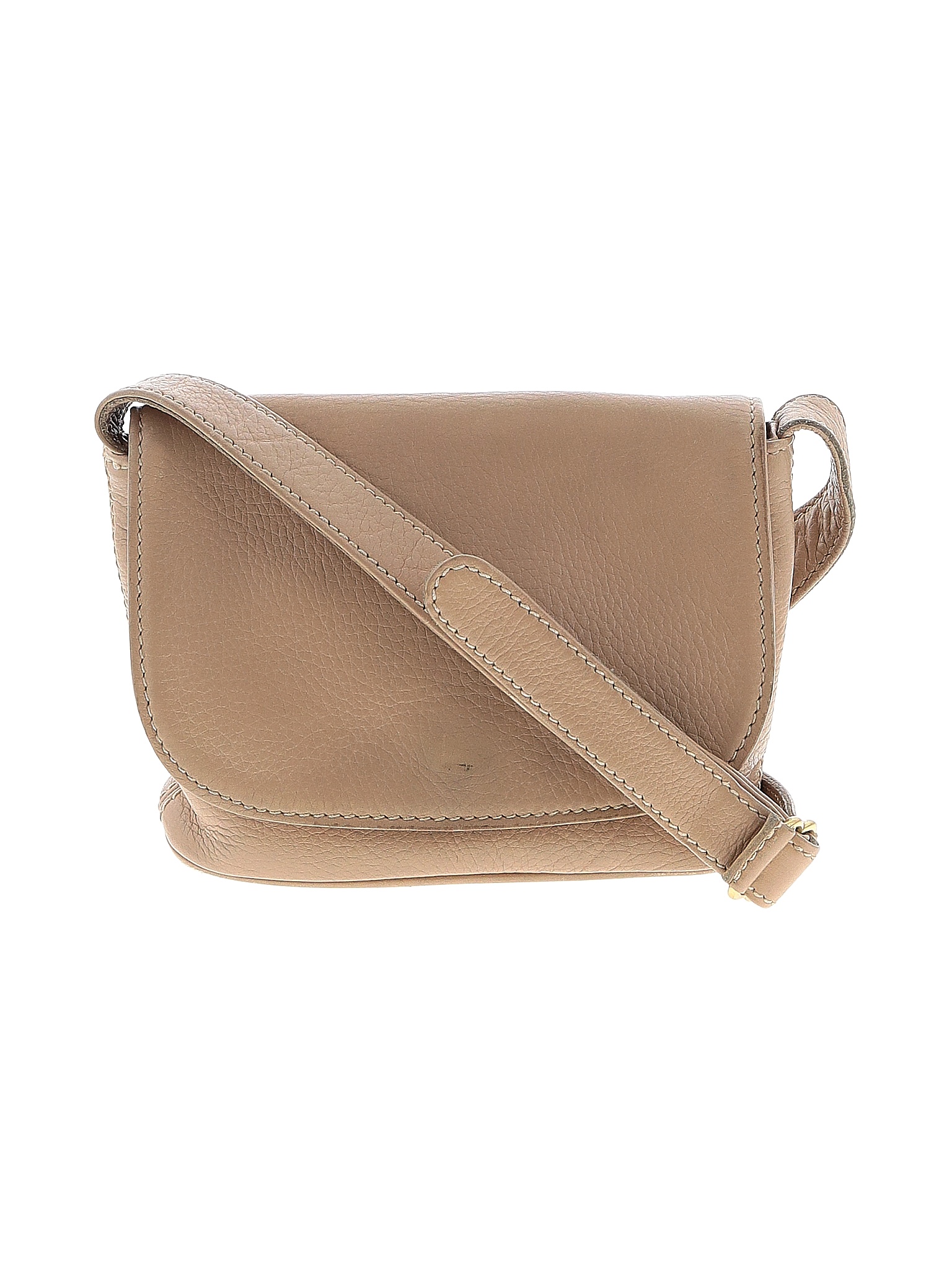 Coach 100 Leather Solid Colored Tan Leather Crossbody Bag One Size