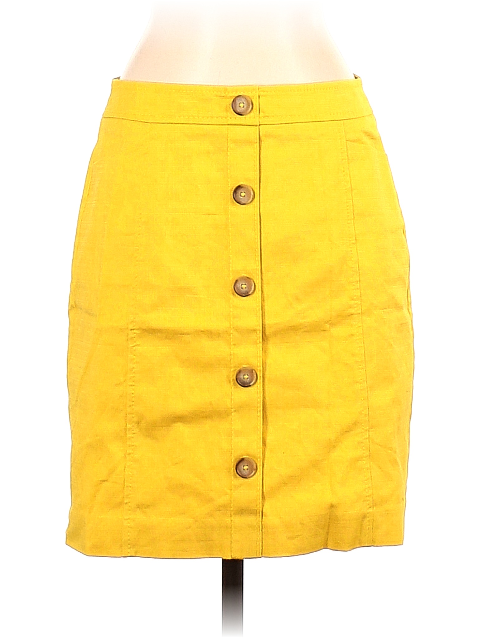 Ann Taylor LOFT Solid Colored Yellow Casual Skirt Size 4 - 82% off ...