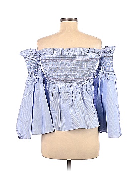 Aqua Long Sleeve Blouse (view 2)