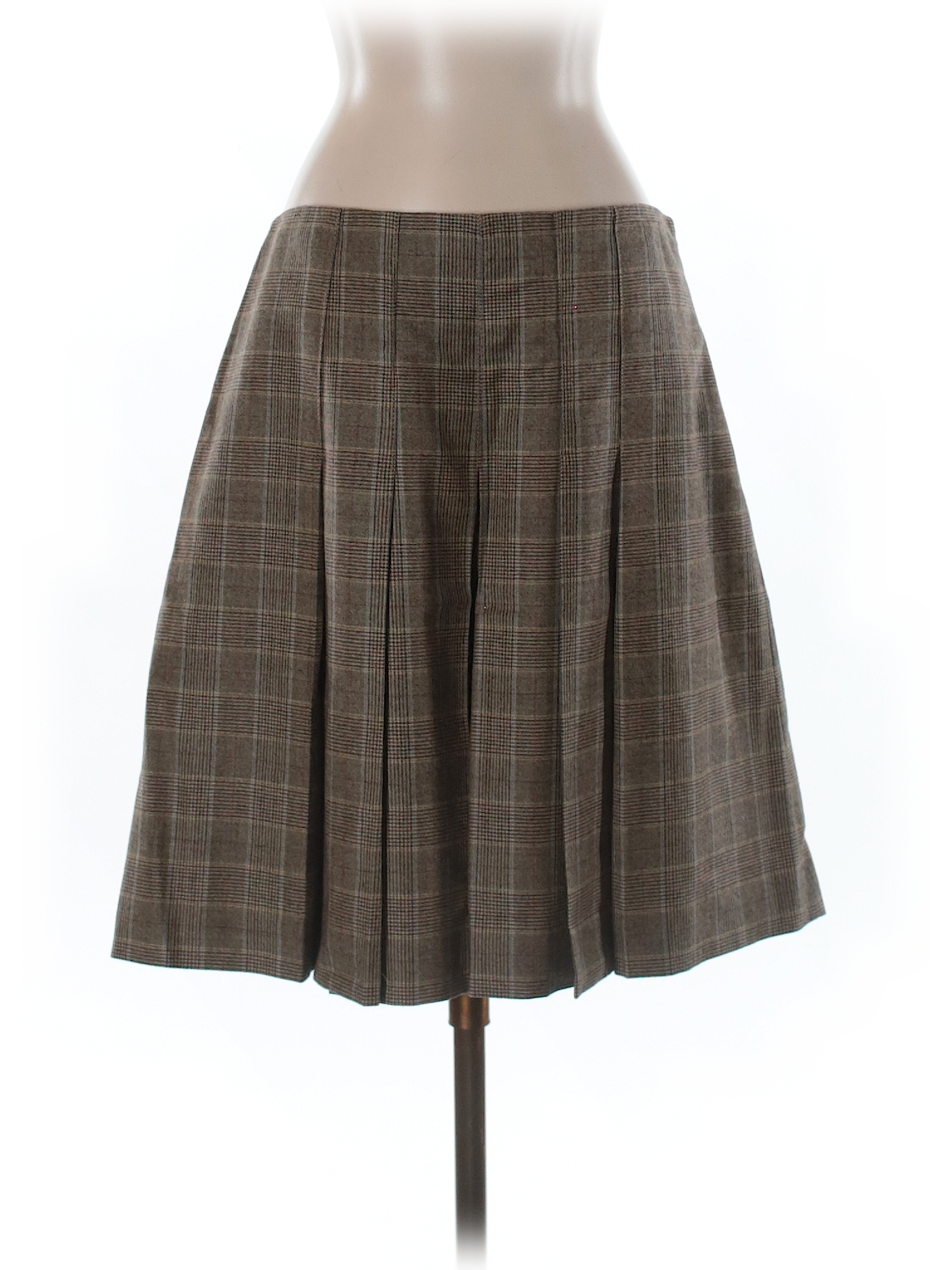 J.Crew 100% Wool Plaid Tan Wool Skirt Size 8 - 76% off | thredUP