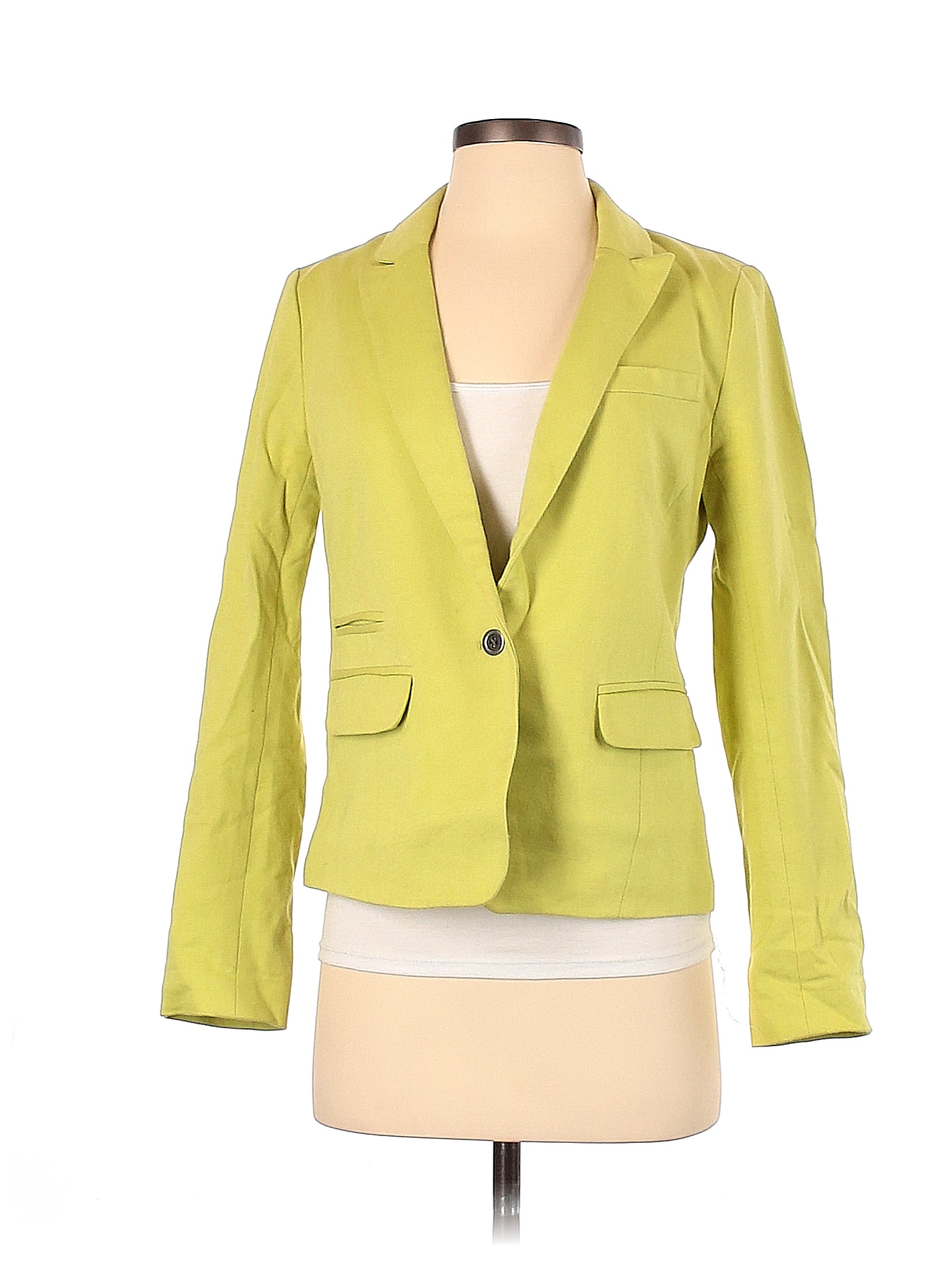 Ann Taylor Loft 100 Cotton Solid Colored Green Blazer Size 2 79 Off