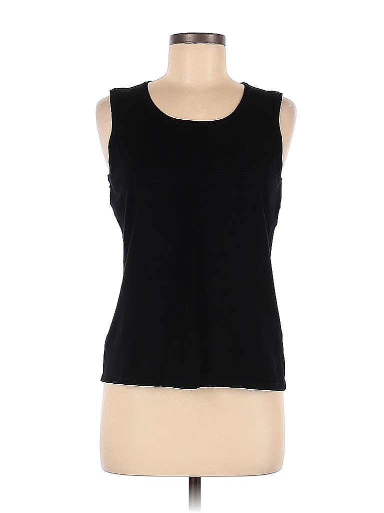 Cable & Gauge Solid Black Sleeveless Top Size M (Petite) 57 off