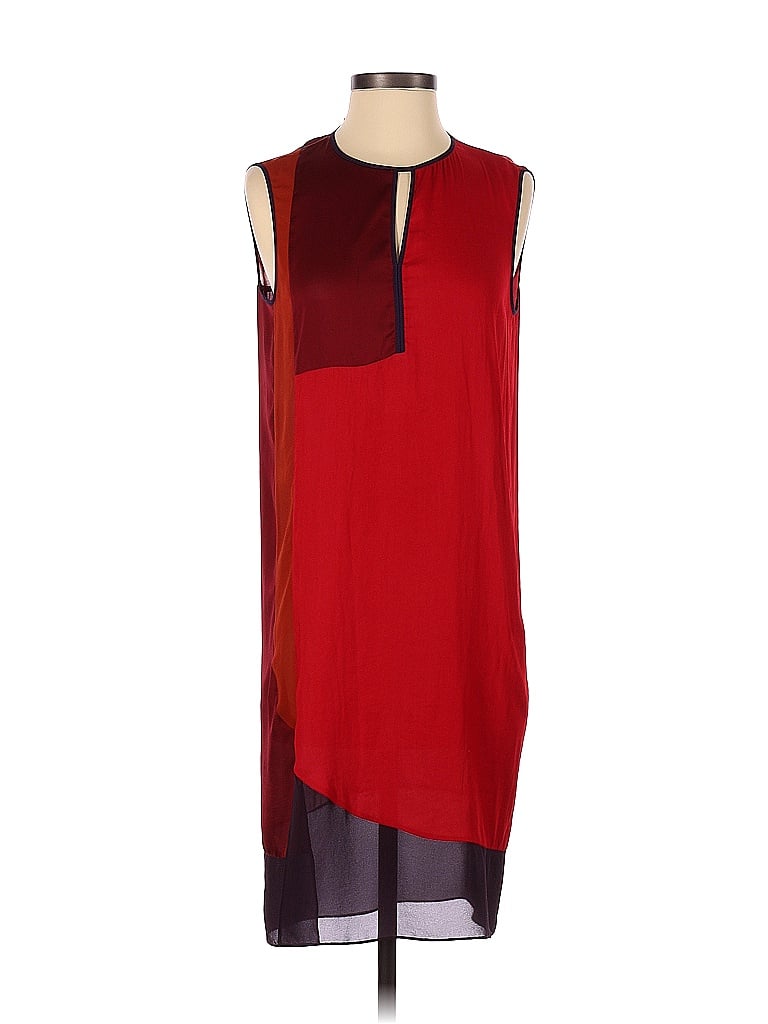 O'2nd 100% Polyester Color Block Red Casual Dress Size 4 - photo 1