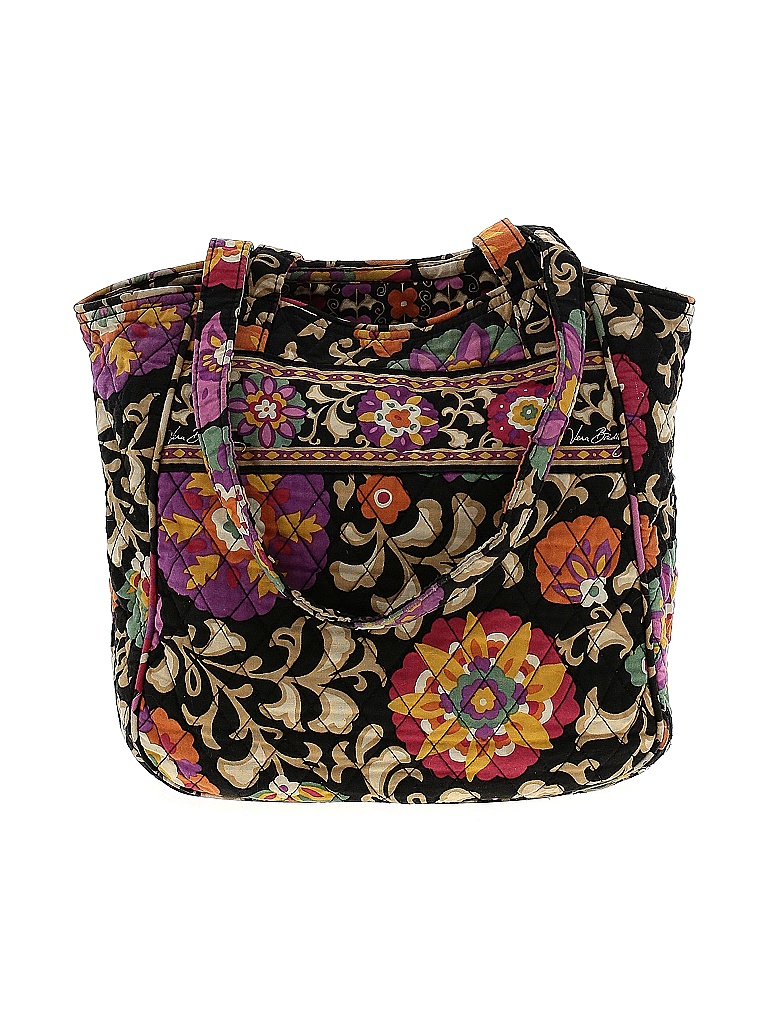 Vera Bradley 100 Cotton Floral Multi Color Black Tote One Size 61