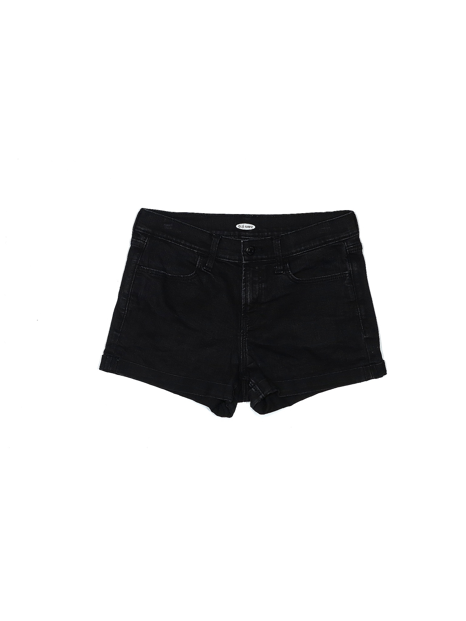 Old Navy Solid Black Denim Shorts Size 6 71 off thredUP
