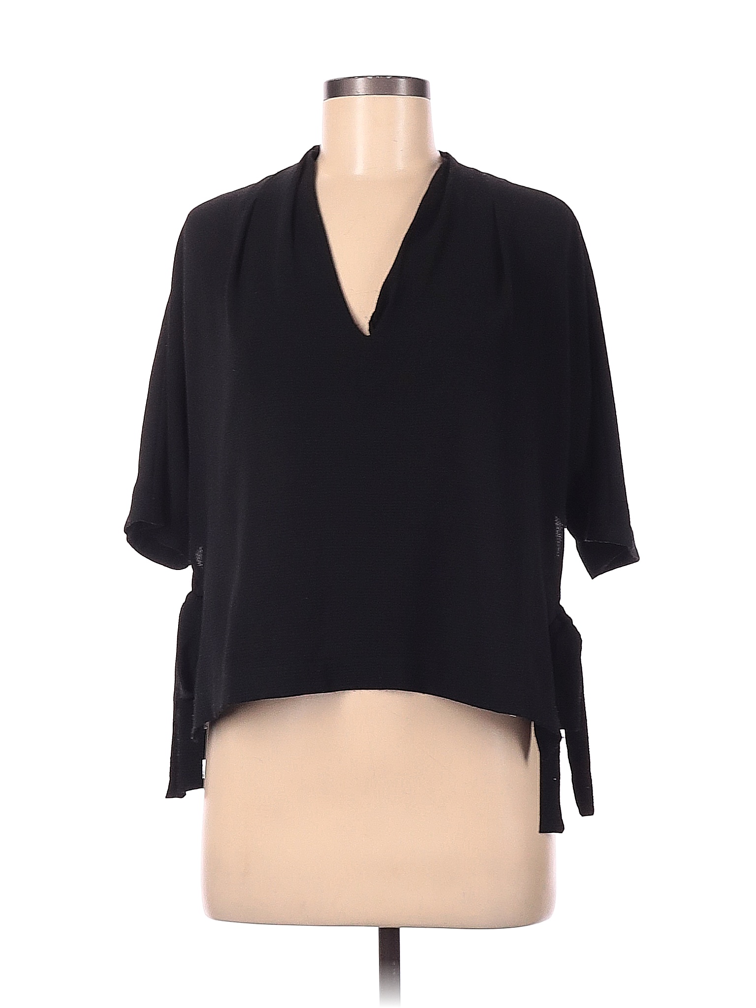 Topshop Black Short Sleeve Blouse Size 6 79 Off Thredup