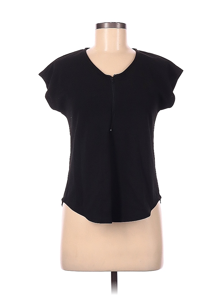 MM6 Back-pleated, waist-tie, short-sleeved blouse tops S52NC0221 black 36