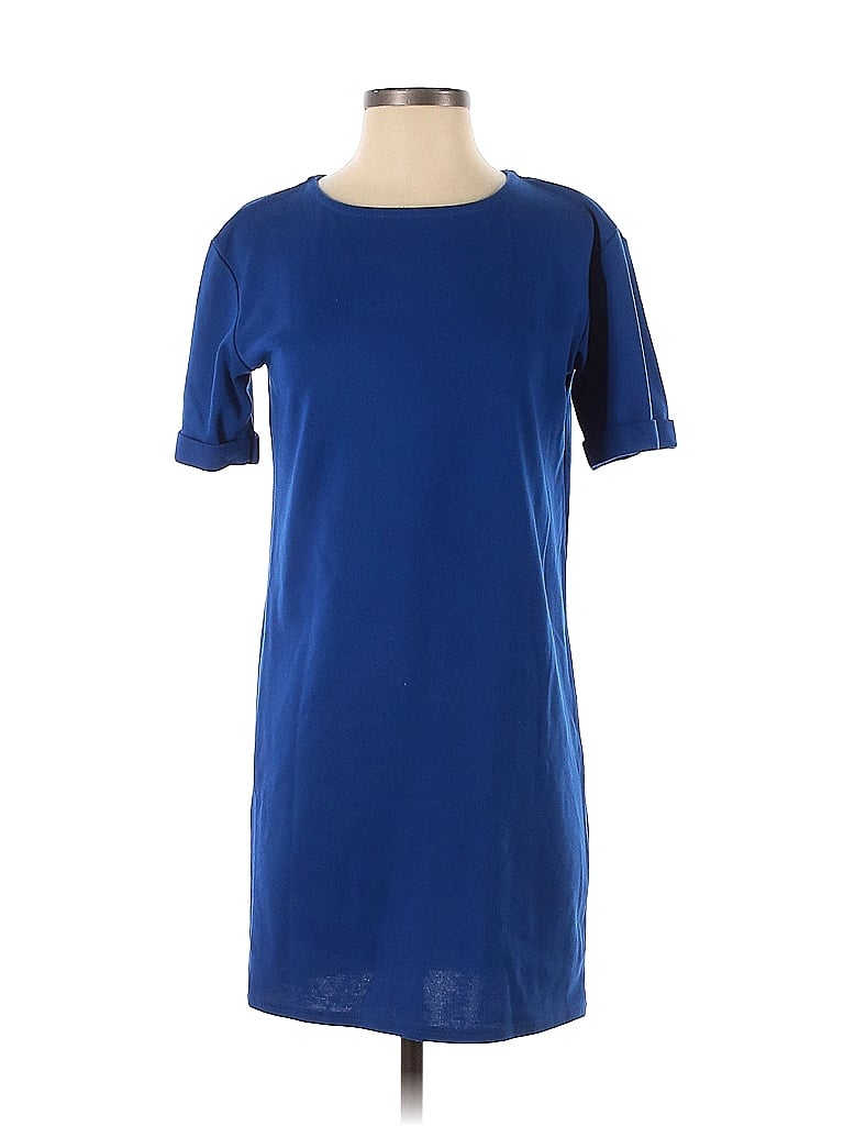 Pre-owned Boohoo Short Sleeve Top Blue Crew Neck Tops