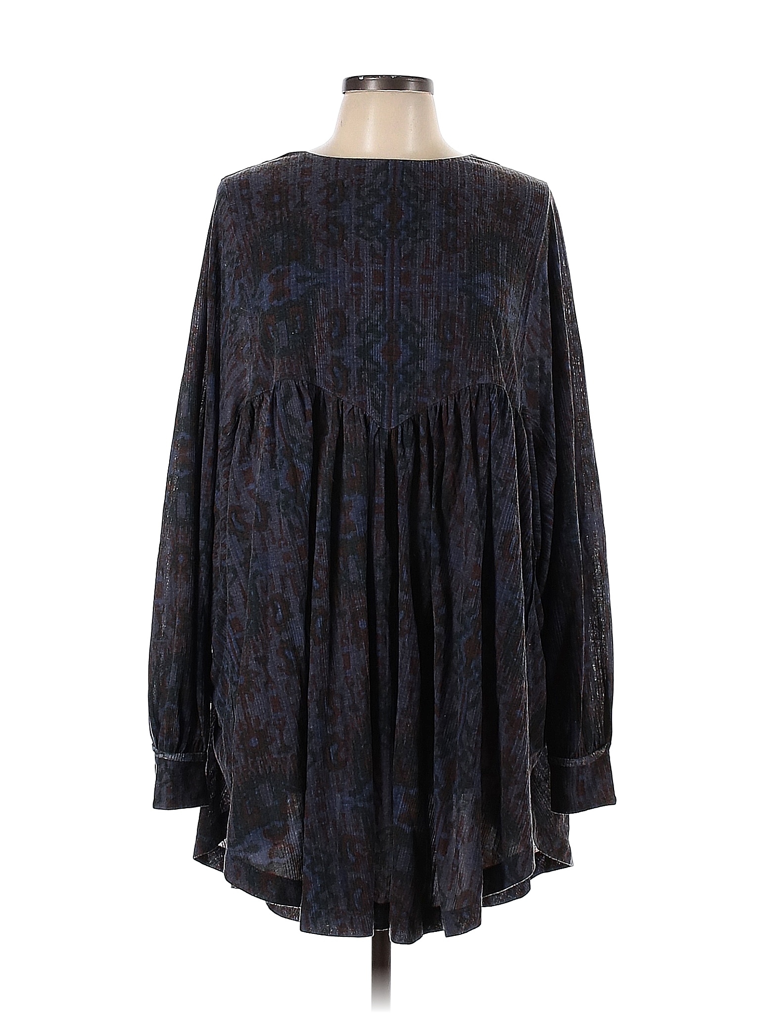 Free People Solid Black Blue Casual Dress Size L - 67% off | thredUP